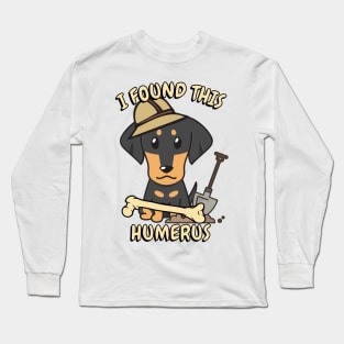 Funny dachshund is an archaeologist Long Sleeve T-Shirt